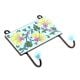 Turquoise And Forest Green Leaf Ceramic Floral Tiles Hooks